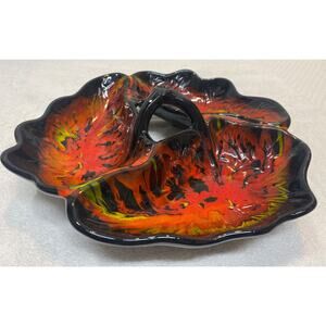 Vintage California Pottery Original Torrence CA Three Dish Divided Tray